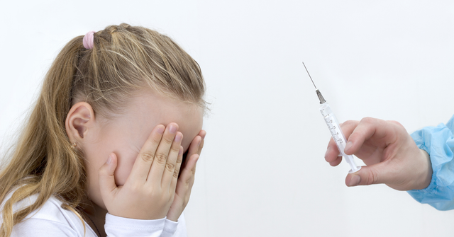 A Child scared of needles